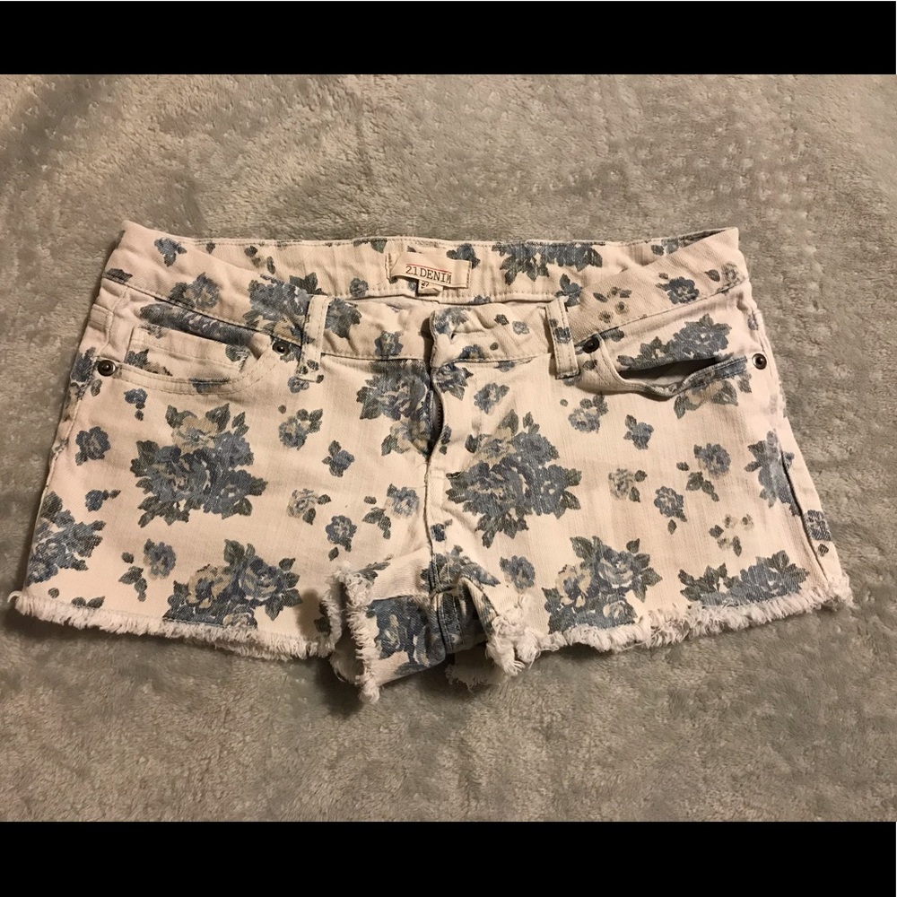 Floral Jean Shorts